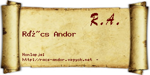 Rács Andor névjegykártya