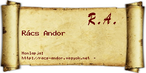 Rács Andor névjegykártya